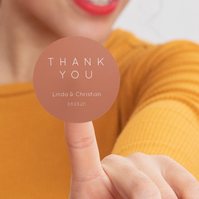 Adesivo Redondo Palheta redonda de Terracotta Wedding (Criador carregado)