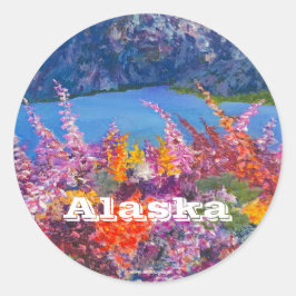 Adesivo Redondo Palheta-redonda do Alaska Fireweed