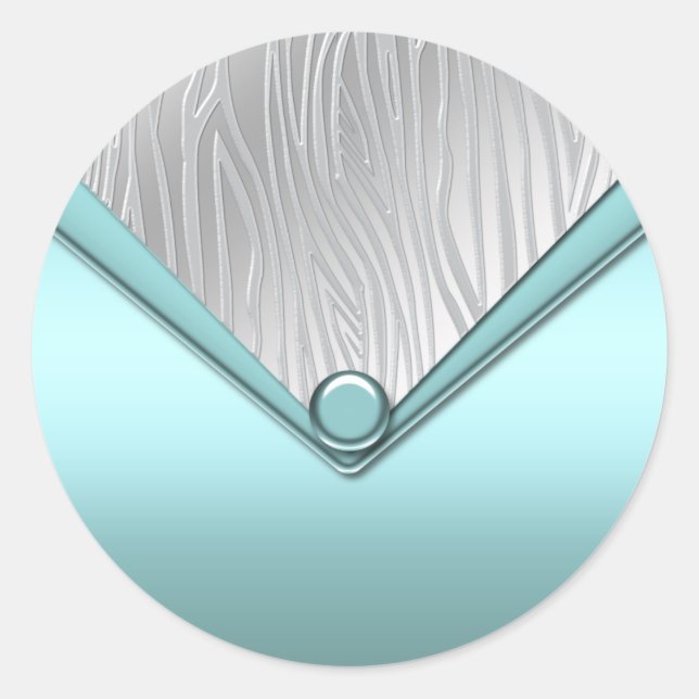 Adesivo Redondo Palhetas Azuis-de-Prata (Frente)