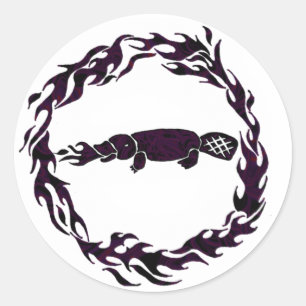 Adesivo Redondo Palhetas de proteção contra incêndios Playpus Cham