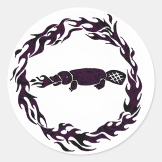 Adesivo Redondo Palhetas de proteção contra incêndios Playpus Cham