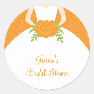 Adesivo Redondo Palhetas laranja Damask Brit