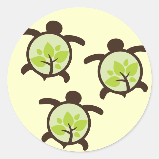 Adesivo Redondo Palhetas Orgânicas Turtle (Frente)