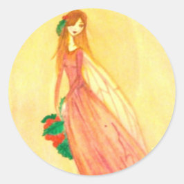 Adesivo Redondo Palhetas Redondas de Fadas do Coração