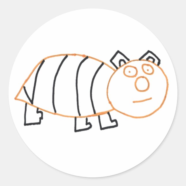 Adesivo Redondo Palhetas redondas de urso de abelhas (Frente)