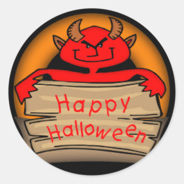 Adesivo Redondo Palhetas Redondas do Diabo das Halloween
