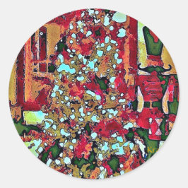 Adesivo Redondo Palhetas-redondas e palhetas-redondas de Natal