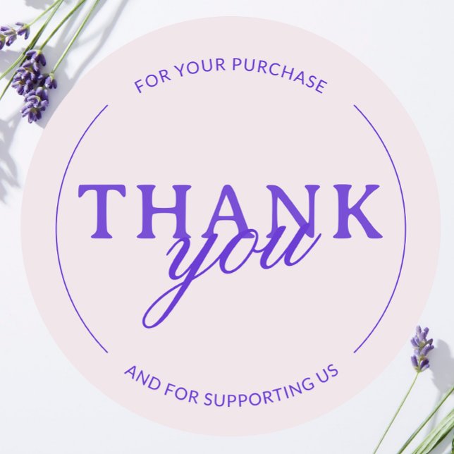 Adesivo Redondo Pálido Rosa, obrigado Peneira Minimalista Feminina (Criador carregado)