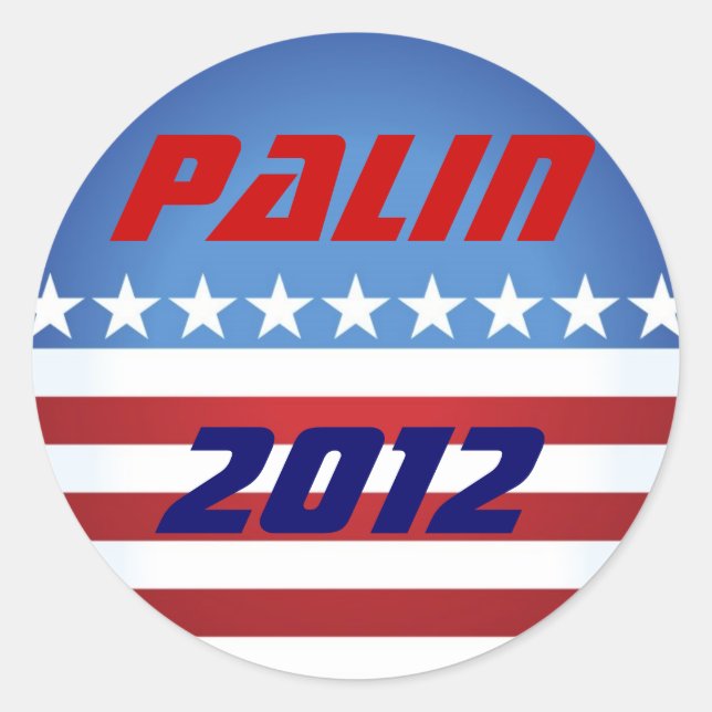 Adesivo Redondo Palin 2012 Sticker (Frente)