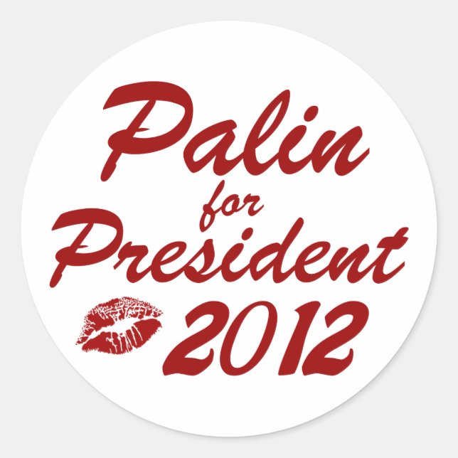 Adesivo Redondo Palin para Presidente (Frente)
