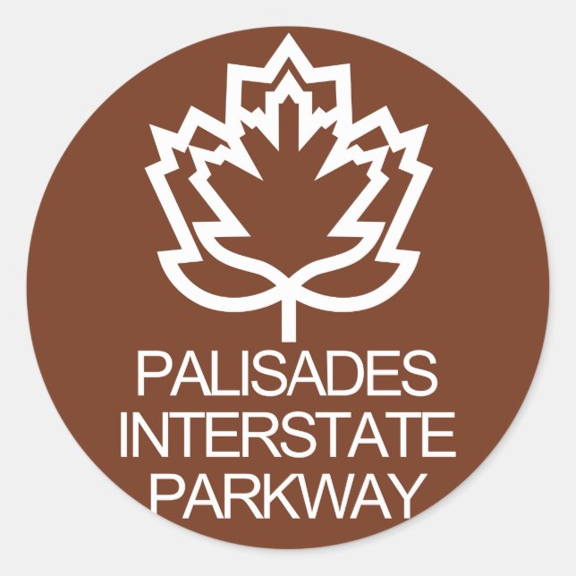 Adesivo Redondo Palisades Interstate Parkway Sign, EUA (Frente)