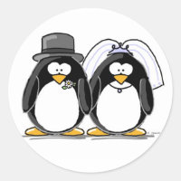 Palitos de noiva e pinguim