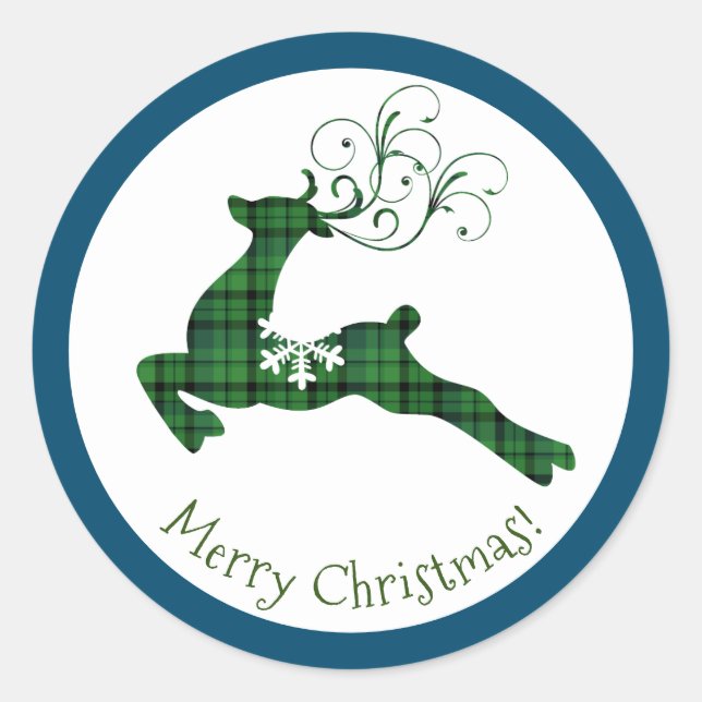 Adesivo Redondo Palitos de Xadrez de Natal (Frente)