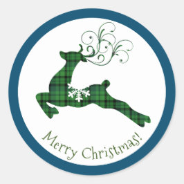 Adesivo Redondo Palitos de Xadrez de Natal