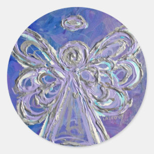 Adesivo Redondo Palitos Decalais do Anjo do Guardião Roxo