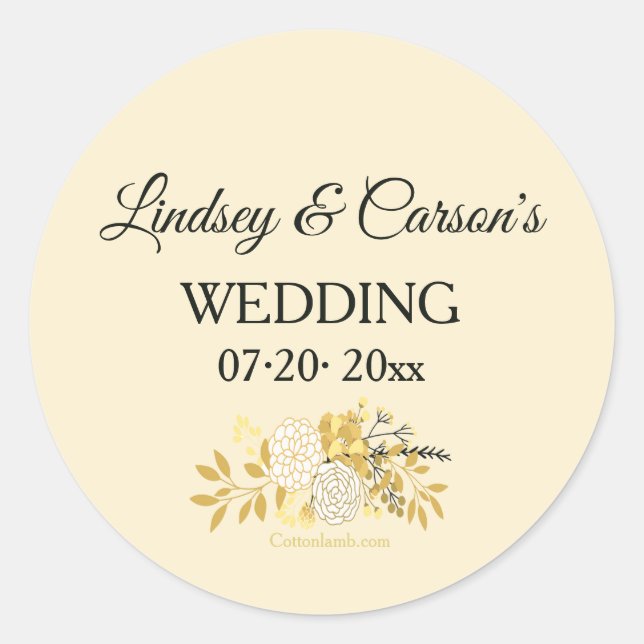 Adesivo Redondo Palitos Florais Sunny (Frente)