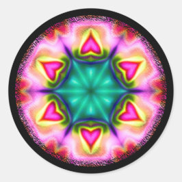 Adesivo Redondo Palitos redondos com corações