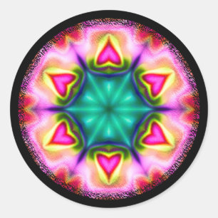 Adesivo Redondo Palitos redondos com corações