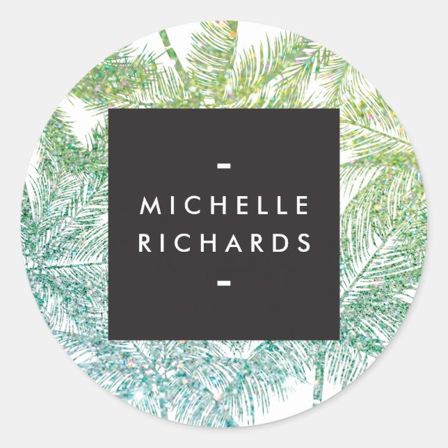 Adesivo Redondo Palitos Verdes/Aquáticos Tropicais (Frente)