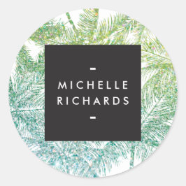 Adesivo Redondo Palitos Verdes/Aquáticos Tropicais