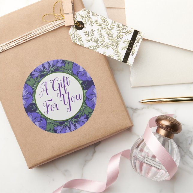 Adesivo Redondo Palitos vitorianos de Pansos Roxos (Presentear)