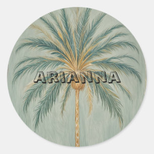 Adesivo Redondo Palm Majestade: Solteiro da Árvore Palm Design