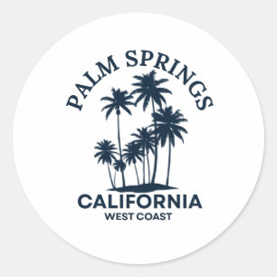 Adesivo Redondo Palm Springs Califórnia