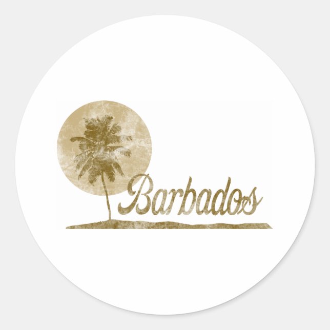 Adesivo Redondo Palm Tree Barbados (Frente)