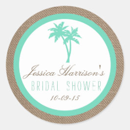 Adesivo Redondo Palm Tree Beach Chá de panela Stickers