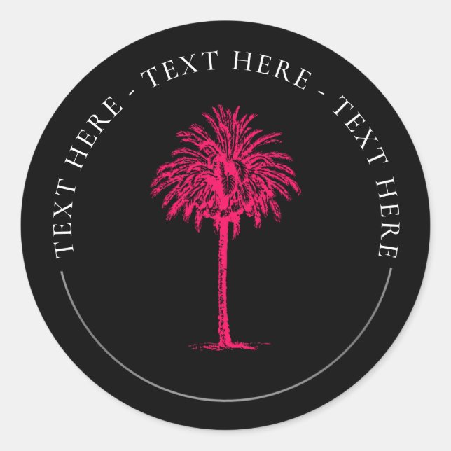 Adesivo Redondo Palm Tree Classic Round Sticker (Frente)