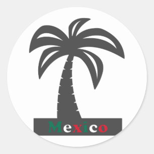 Adesivo Redondo Palm Tree (Férias do México) - Classic Round Sti