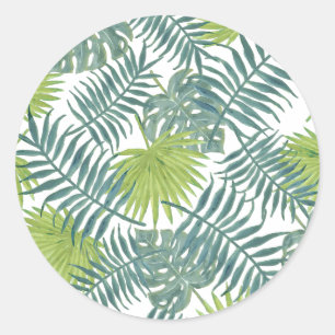 Adesivo Redondo Palm Tree Fronds Pintando Havaiano