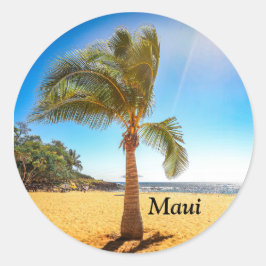 Adesivo Redondo Palm tree sticker tirado em Lanai Hawaii