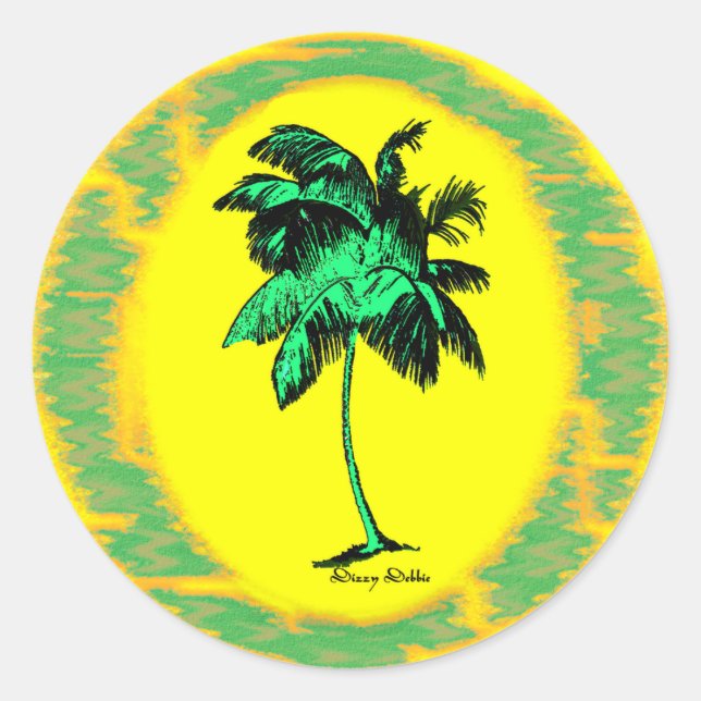 Adesivo Redondo Palm Tree Stickers (Frente)