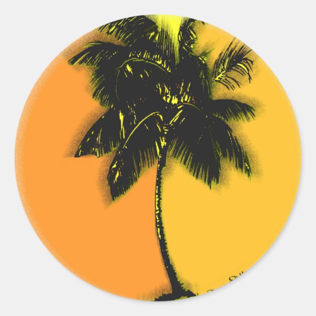 Adesivo Redondo Palm Tree Stickers (Frente)