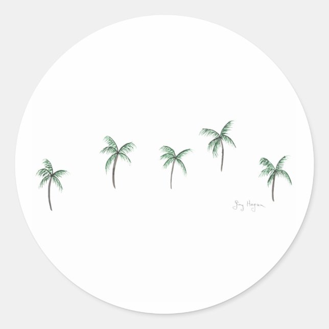 Adesivo Redondo Palm Trees Sticker (Frente)