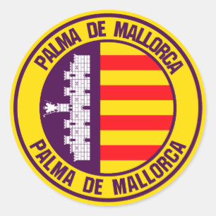 Adesivo Redondo Palma de Maiorca Round Emblem