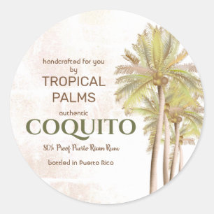 Adesivo Redondo Palma Tropical de Coquito