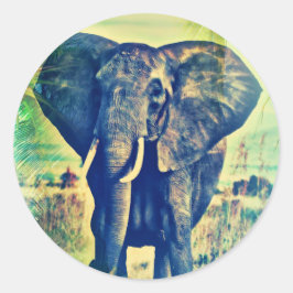 Adesivo Redondo Palmas de elefante