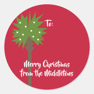 Adesivo Redondo Palmeira com luzes do White Christmas