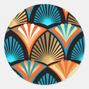 Adesivo Redondo Palmeira geométrica deixa padrão de ouro na Arte D