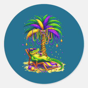 Adesivo Redondo Palmeira Mardi Gras Havaiano Trocal Louisiana Tudo
