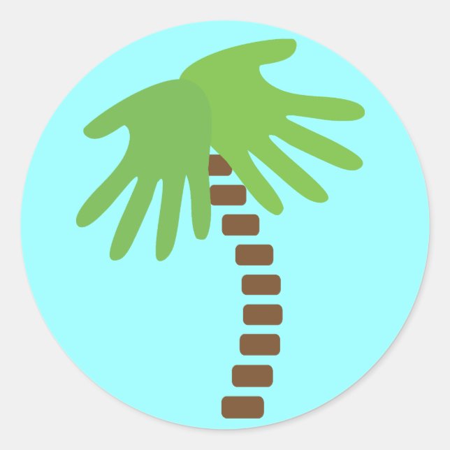 Adesivo Redondo Palmeiras-palmeiras-quiropráticas (Frente)