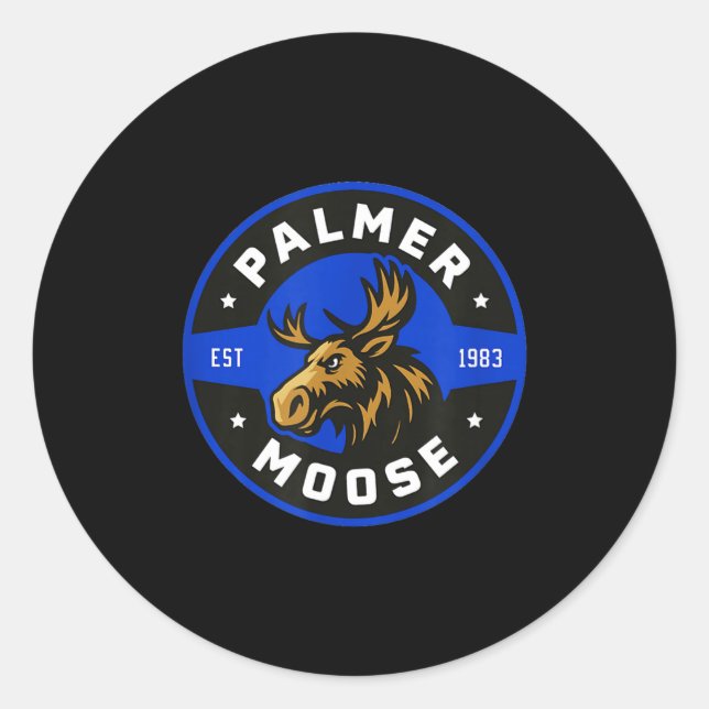 Adesivo Redondo Palmer Moose Hockey 2025  (Frente)