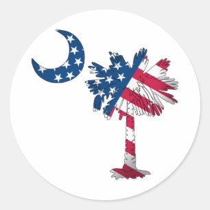 Adesivo Redondo Palmetto da bandeira americana