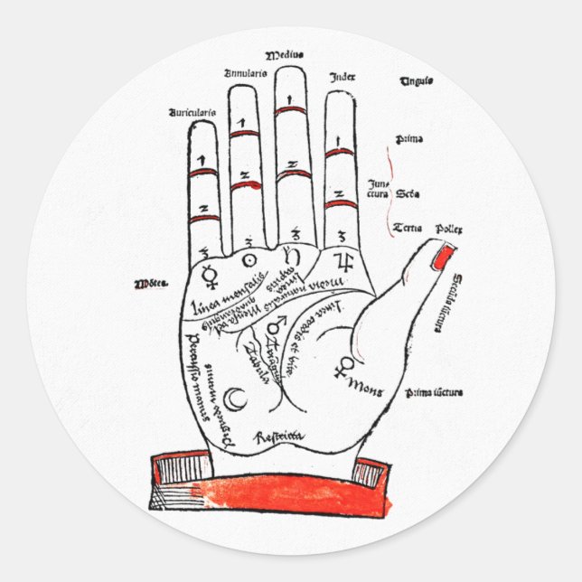 Adesivo Redondo Palmistry Sticker (Frente)