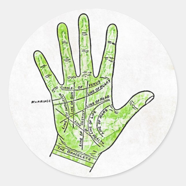 Adesivo Redondo Palmistry Sticker (Frente)