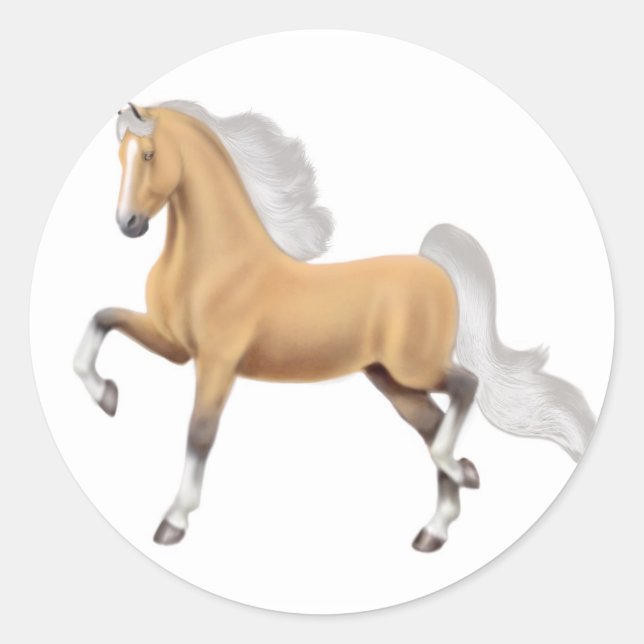 Adesivo Redondo Palomino americano Saddlechild Sticker (Frente)