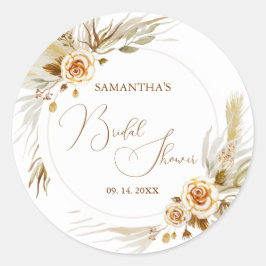 Adesivo Redondo Pampas boho elegante tropical