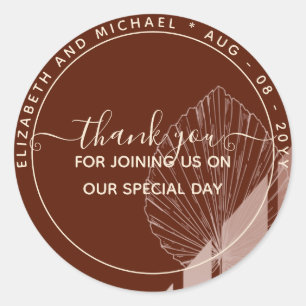 Adesivo Redondo Pampas Burgundy - Obrigado